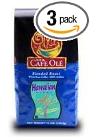 HEB Cafe Ole Whole Bean Coffee 12oz Bag (Pack of 3) (Hawaiian Blend - Medium Dark Roast (Full City))