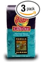 HEB Cafe Ole Whole Bean Coffee 12oz Bag (Pack of 3) (Vanilla Almond - Medium Dark Roast (Full City))