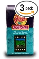 HEB Cafe Ole Whole Bean Coffee 12oz Bag (Pack of 3) (Irish Creame - Medium Dark Roast (Full City))
