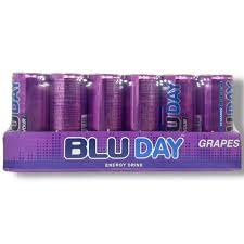 Blu Day Energy Drink - Grape Flavor | 24-Pack of Healthy Energy Drinks | Low Sugar Antioxidant-Rich Caffeinated Refreshment (8.4 fl oz Cans)