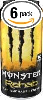 Monster Energy Rehab Tea 15.5ounce cans (Lemonade 6 Cans)