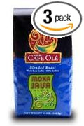 HEB Cafe Ole Whole Bean Coffee 12oz Bag (Pack of 3) (Moka Java - Medium Dark Roast (Full City))