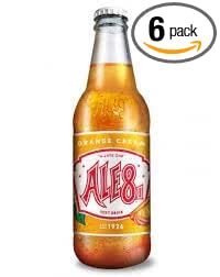 Ale 8 One Orange Cream Glass Bottles 12 Ounces Pack of 6 100% Kentucky Soft Drink