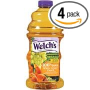 Welch's Juice 64oz Bottle (Pack of 4) Choose Flavor Below (White Grape 100% Juice)