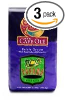 HEB Cafe Ole Whole Bean Coffee 12oz Bag (Pack of 3) (Panama Estate - Medium Dark Roast (Full City))