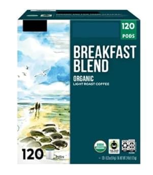 Breakfast Blend Coffee Light Roast Coffee Pods 120 Count Value Box (Packaging May Vary) BY Kirkland_Signature