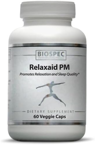 BIOSPEC NUTRITIONALS RELAXAID PM - Melatonin Saffron Ashwagandha Valerian Passionflower Apigenin Sleep Support