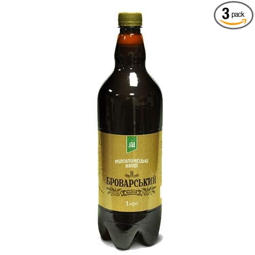 3 Pack Imported Ukrainian Drink Kvass Mykulyn Brovarskiy 1 L / 33.8 OZ