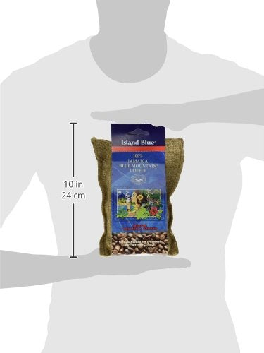 Island Blue 100% Jamaica Blue Mountain Fresh Roasted &amp Ground Coffee Medium Roast Gourmet Coffee Ground Vacuum Packed in a Burlap Bag 8 oz