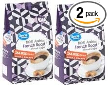 Great Value 100% Arabica French Roast Dark Ground Coffee 32 oz Makes up to 113 cups (Pack of 2)