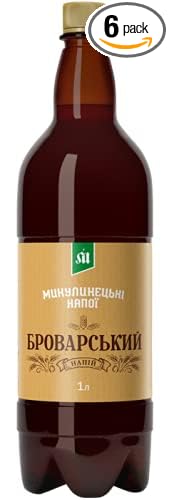 6 Pack Imported Ukrainian Bread Drink Kvass Mykulyn Brovarskiy 1 L / 33.8 OZ