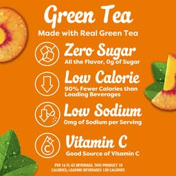 Crystal Light On The Go Peach Mango Green Tea 10 Ct (Pack of 6)