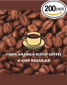 Diplomat Coffee 100% Arabica Blend Regular 4 Cup Coffee Filter Packs - 200 Count