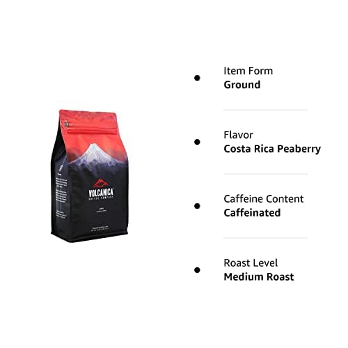 Costa Rica Peaberry Coffee Whole Bean Medium Roast Fresh Roasted 16-ounce