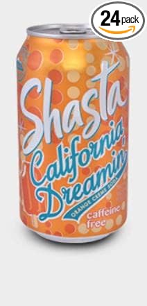 Shasta Orange Crème Soda California Dreamin 12 Oz Can (Pack of 24)