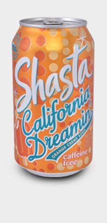 Shasta Orange Crème Soda California Dreamin 12 Oz Can (Pack of 24)