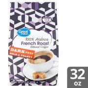 Great Value 100% Arabica French Roast Dark Ground Coffee 32 oz Makes up to 113 cups (Pack of 2)