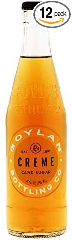 Boylan Bottling Pure Cane Sugar Soda Pop Cream Soda 12 oz Glass Bottles (Pack of 12)