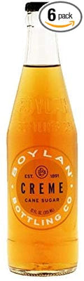 Boylan Bottling Pure Cane Sugar Soda Pop Cream Soda 12 oz Glass Bottles (Pack of 6)