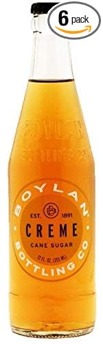 Boylan Bottling Pure Cane Sugar Soda Pop Cream Soda 12 oz Glass Bottles (Pack of 6)