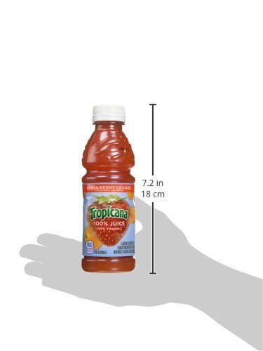 Tropicana 100% Strawberry Orange Juice Single Serve 10 Fl Oz Bottles (Pack of 15) - Real Fruit Juice Vitamin C B &amp E Rich No Added Sugars No Artificial Flavors