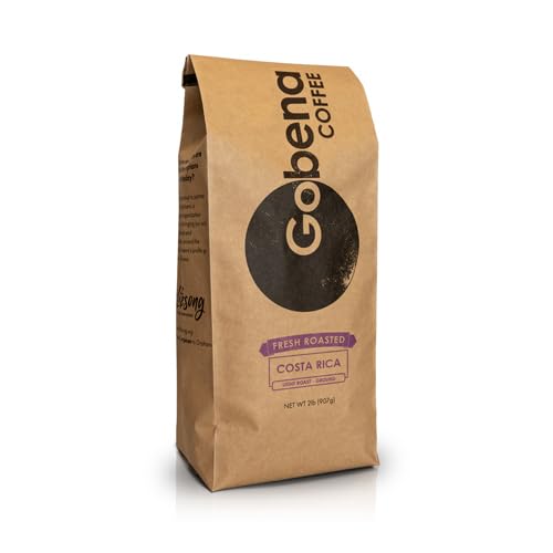 Gobena Coffee 2lb Costa Rica Tarrazu Ground Light Roast Coffee 32 Ounces Bulk 100% Arabica