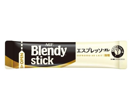 Japanese Instant Coffee – Blendy Stick Espresso au Lait Mildly Sweet 100 Sticks – Rich Espresso Flavor with Smooth Milk – Easy to Prepare – Made in Japan