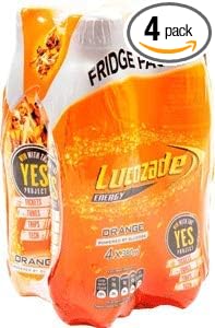 Lucozade Orange 4 PK (380ml) (12.8 fl oz) Fridge Pack Imported from Ireland