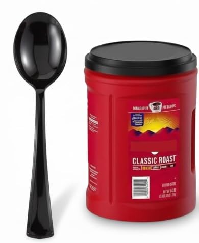 Medium Roast Ground Coffee – Smooth &amp Rich Flavor 43.5 oz 2 Pack with Heavy Weight Black Disposable Spoon