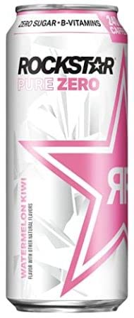 Rockstar Pure Zero Energy Drink Variety- Silver Ice Pure Zero Punched#TMGS Watermelon - 16fl.oz. (Pack of 16)