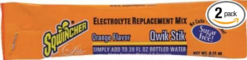 .11 Oz Qwik Stik Powder Concentrate Orange Lite Electrolyte Drink. (2 Packs)