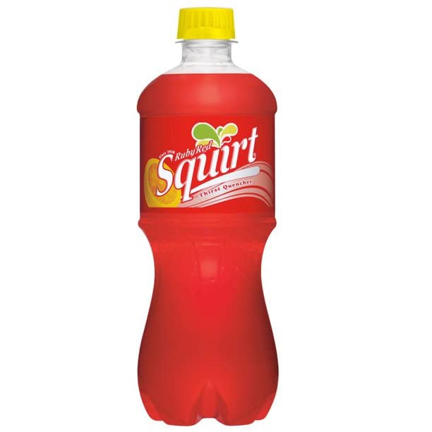 Squirt Ruby Red Soda Beverage Soft Drink Bottles - 12 Count (20 oz.)