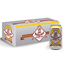 Buffalo Rock Diet Ginger Ale - 12 oz cans - 12 pack Fridgepack
