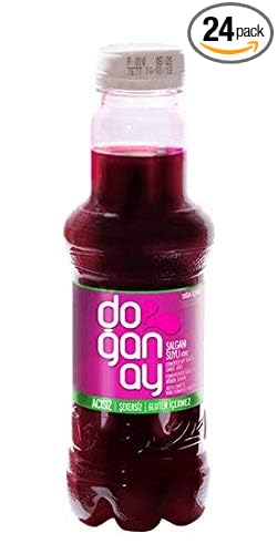 Doganay Mild Fermented Black Carrot -Turnip Juice 300ml x 24 Bottles - Sade Salgam Suyu 300mlx 24 adet