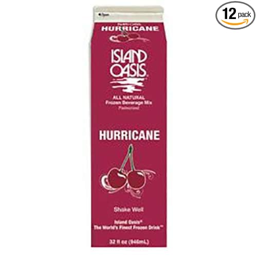 Island Oasis Hurricane Fruit Frozen Beverage Mix 32 Fluid Ounce -- 12 per case.