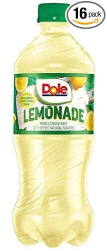 Dole Lemonade 20 oz Soda Bottles (Pack of 16 Total of 240 FL OZ)