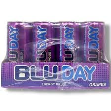 Blu Day Energy Drink - Grape Flavor | 24-Pack of Healthy Energy Drinks | Low Sugar Antioxidant-Rich Caffeinated Refreshment (8.4 fl oz Cans)