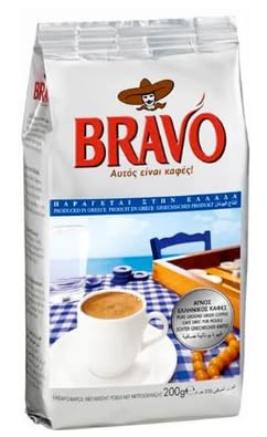 Bravo Traditional Greek Ground Coffee 200g Pack of 3