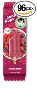 JonnyPops Creamy Smoothie On A Stick (Triple Berry Pack of 96)