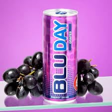 Blu Day Energy Drink - Grape Flavor | 24-Pack of Healthy Energy Drinks | Low Sugar Antioxidant-Rich Caffeinated Refreshment (8.4 fl oz Cans)