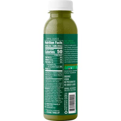 Suja Uber Greens Organic Vegan Fruit &amp Vegetable Juice Drink - Gluten and Dairy free - No Preservatives and Flavors Added - Ready Set Gourmet Donate a Meal Program - 6 Pack (12oz Each)