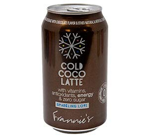 Frannie's Sparkling Beverage- Zero Calories &amp Sugar Aspertame Free: 8-Pack 12 fl. oz. Cans (Cold Coco Latte)