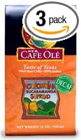 HEB Cafe Ole Whole Bean Coffee 12oz Bag (Pack of 3) (Decaf Colombia Bucaramanga Supremo - Medium Dark Roast (Full City))