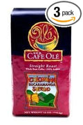HEB Cafe Ole Whole Bean Coffee 12oz Bag (Pack of 3) (Colombia Bucaramanga Supremo - Medium Dark Roast (Full City))
