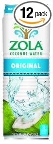 Zola Non-GMO Coconut Water 17.5 oz--Pack of 12 (Original)