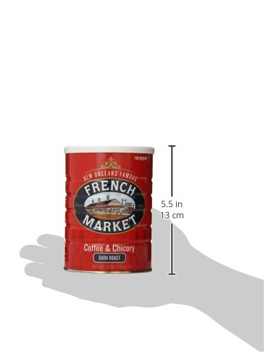 French Market Coffee &amp Chicory Dark Roast Ground Coffee12oz Can(Pack of 2)