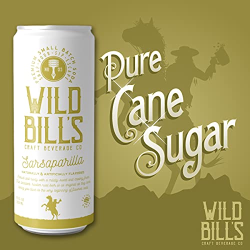 Wild Bill's Craft Soda Soft Drinks Olde Fashioned Variety Pack Ginger Ale Ring Pop Berry Blast Original Cola + MORE Pure Cane Sugar NO Caffeine or High Fructose Corn Syrup Gluten Free 12 Pack