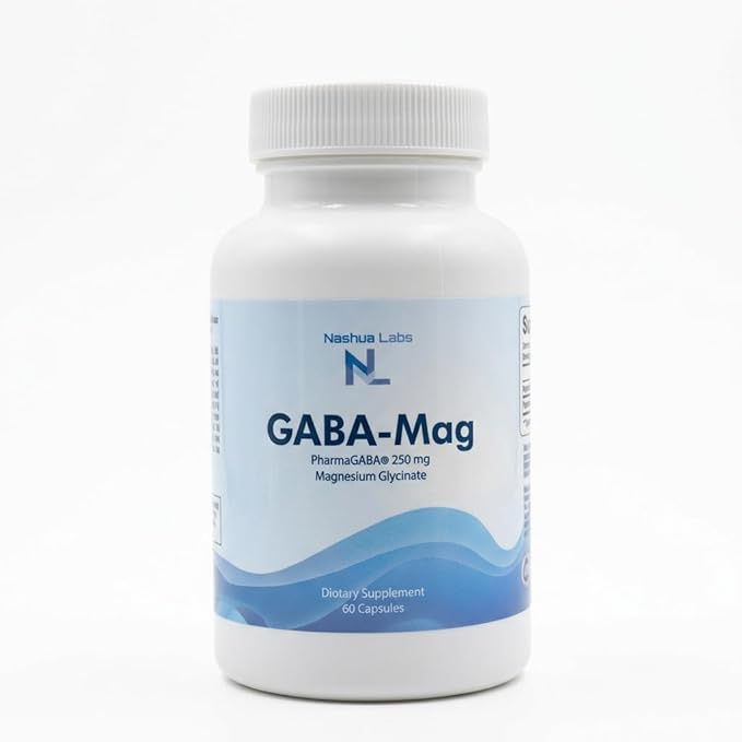 GABA-Mag - GABA Supplement - 250 mg Natural Source Gamma-Aminobutyric Acid with Magnesium Glycinate - Promotes a Calm Relaxed Focused State of Mind - 60 Capsules