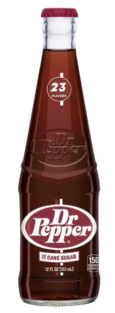 Dr Pepper Real Sugar Soda 12 Oz Glass Bottle (Pack of 6 Total of 72 Oz)