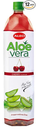 ALEO 1.5L Premium Cherry Aloe Vera Drink - Natural No Preservatives No Artificial Colors Superior Taste Award 2025